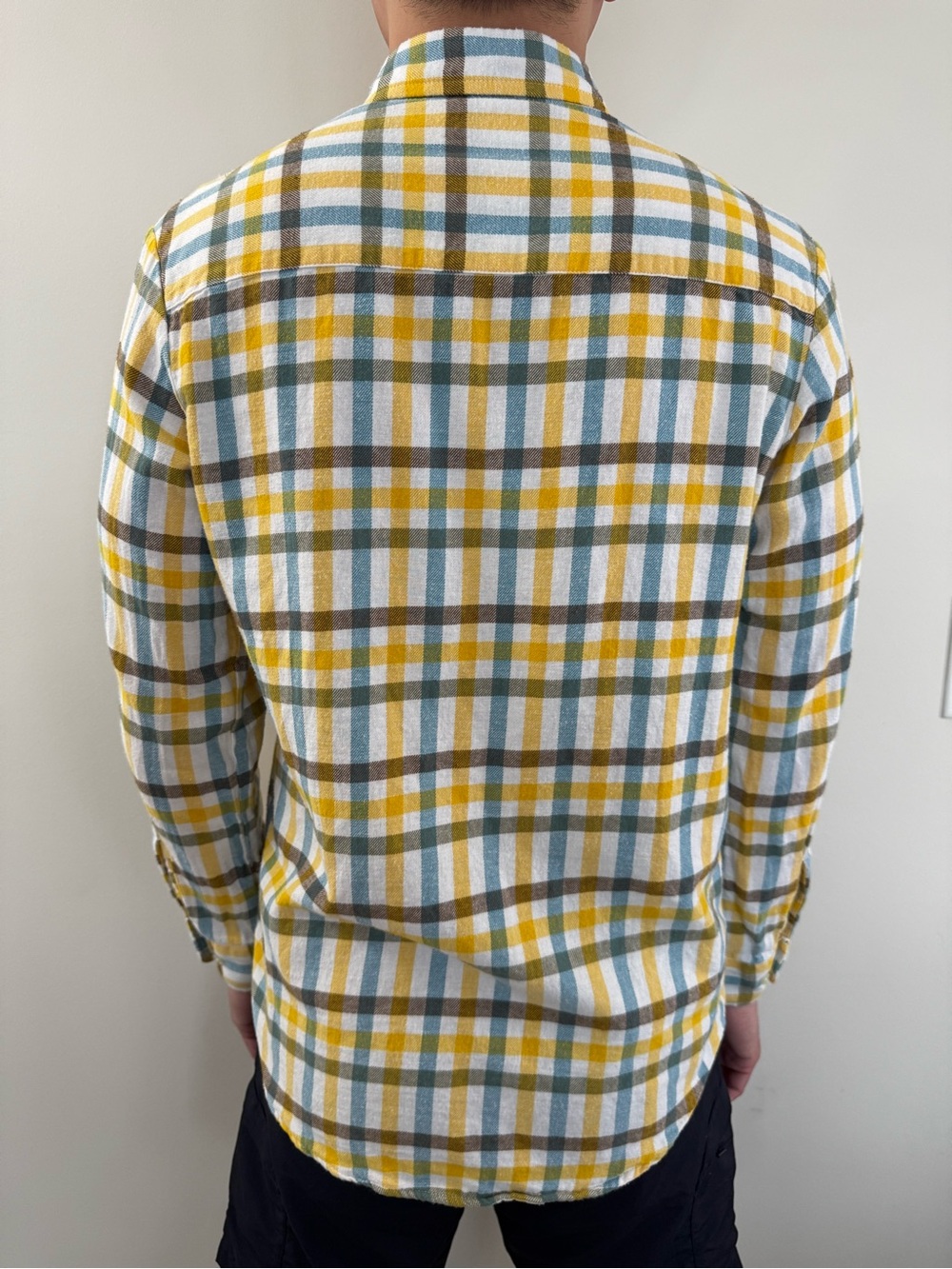 Club Room Yellow, Blue & Brown Plaid Button-Down Shirt